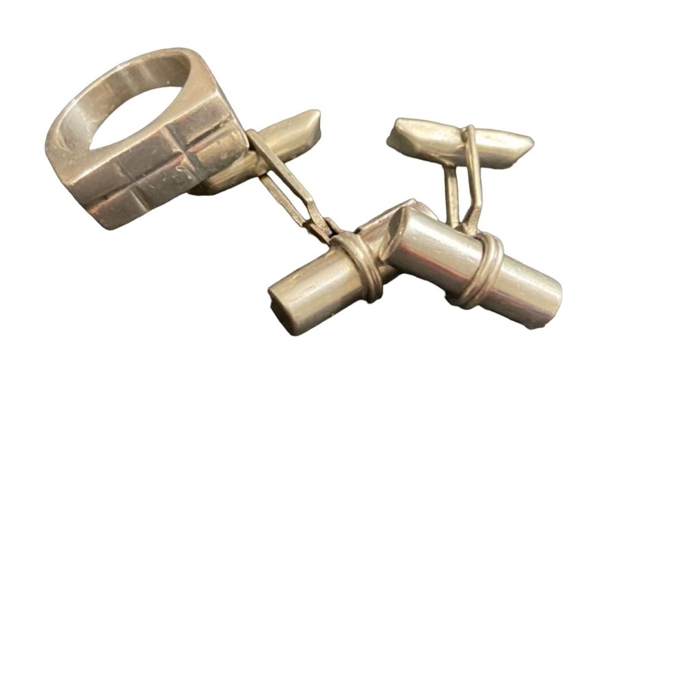 Vintage Sterling silver lot men's cufflinks and ring